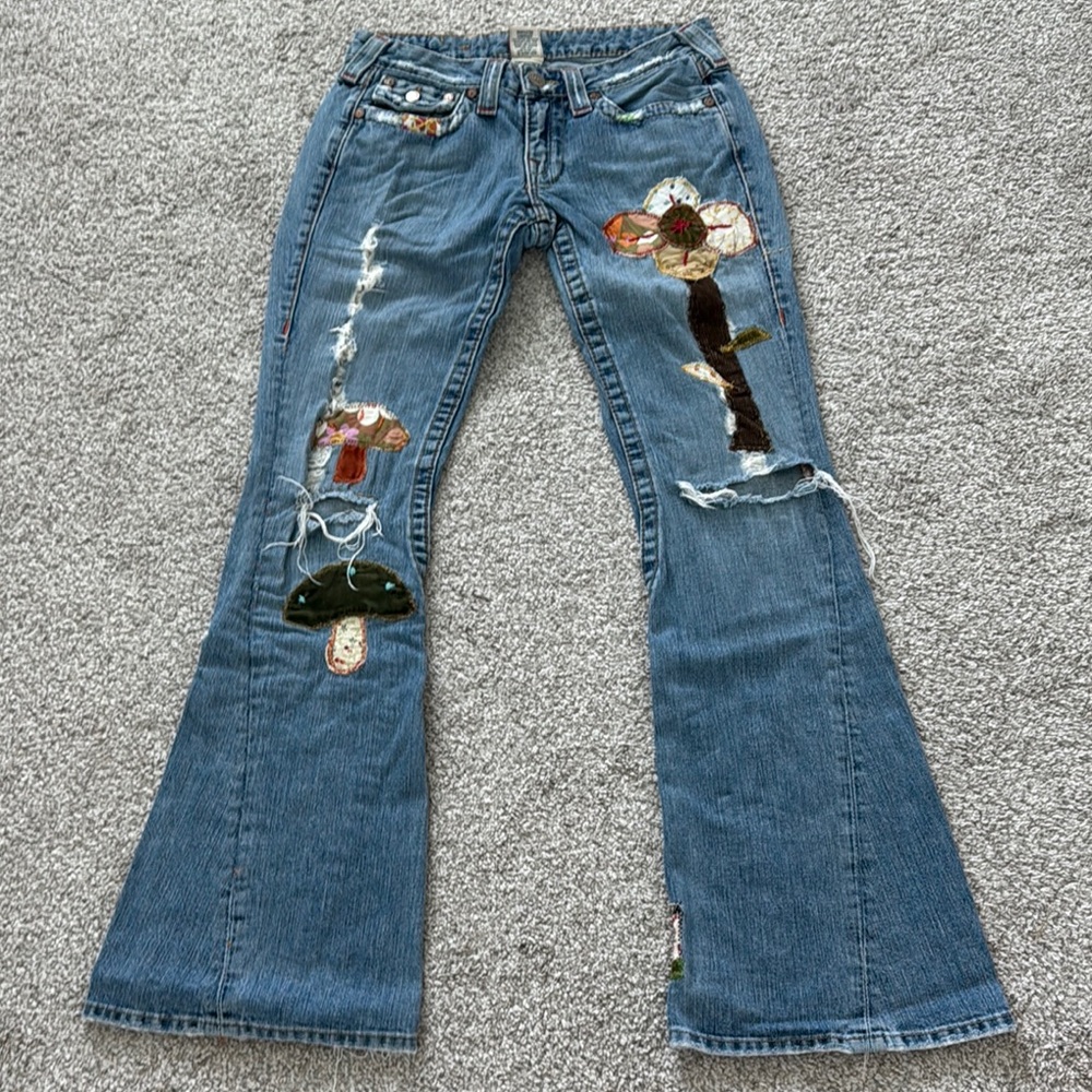 Embroidered Blue Jeans for Women